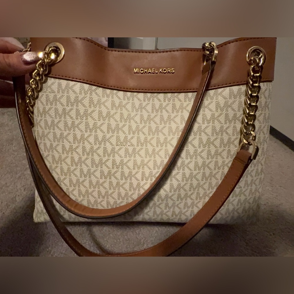 Michael Kors Brown and Cream Women's Bag